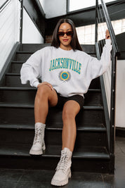 JACKSONVILLE JAGUARS TRADITION REFINED PREMIUM FLEECE CREWNECK PULLOVER