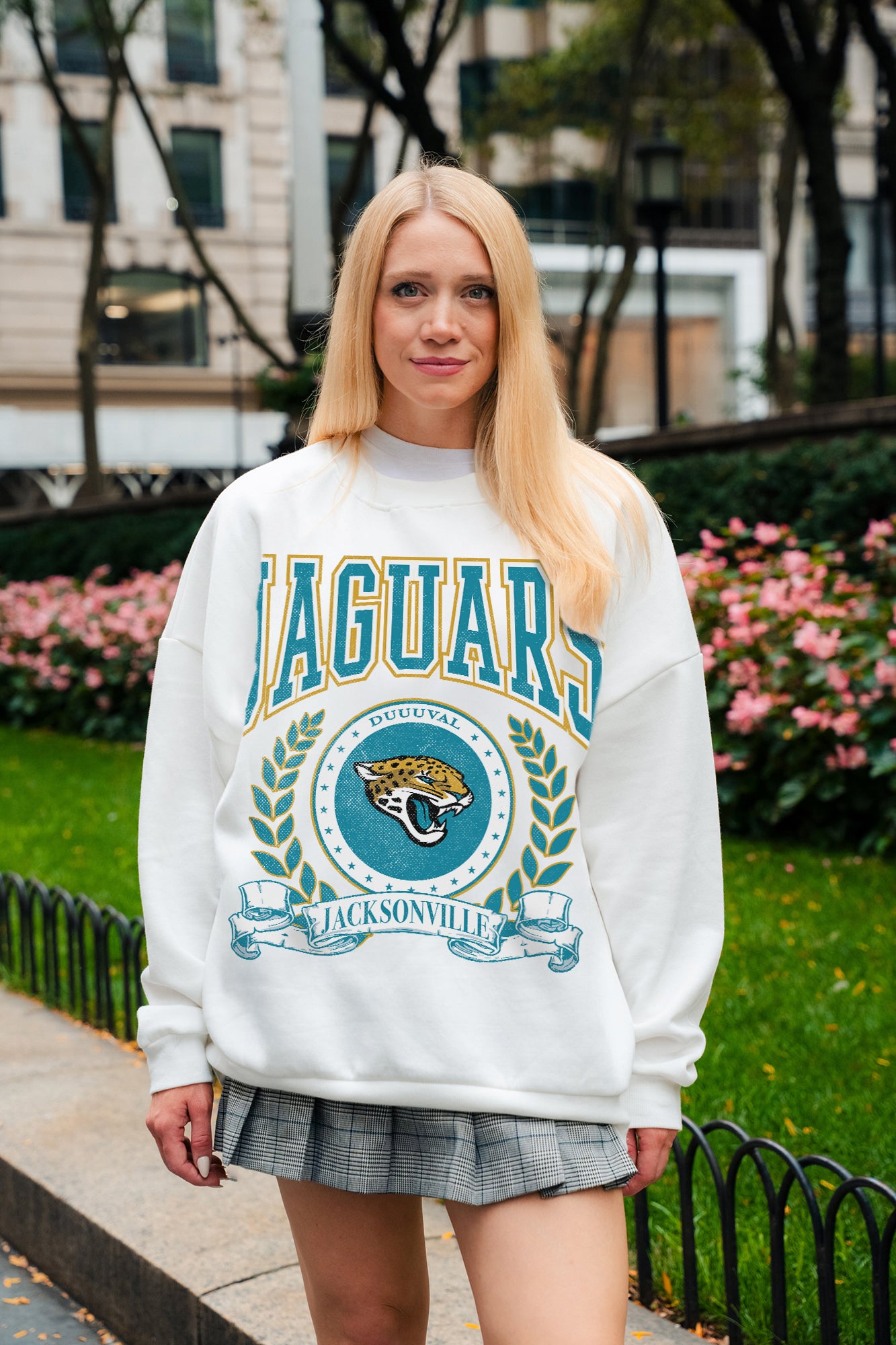 JACKSONVILLE JAGUARS STAY COOL PREMIUM FLEECE CREWNECK PULLOVER