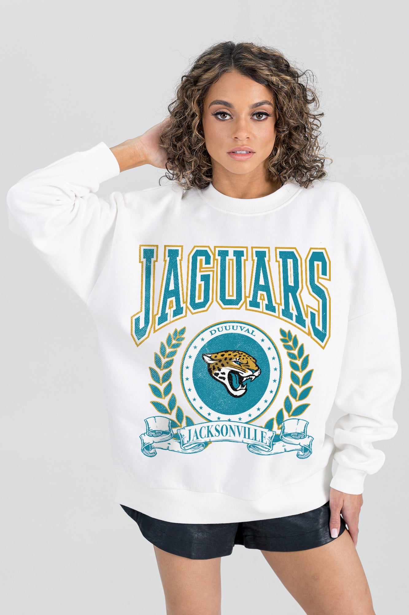 JACKSONVILLE JAGUARS STAY COOL PREMIUM FLEECE CREWNECK PULLOVER