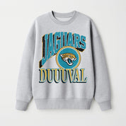 JACKSONVILLE JAGUARS GAME ON PREMIUM FLEECE DROP SHOULDER CREWNECK PULLOVER