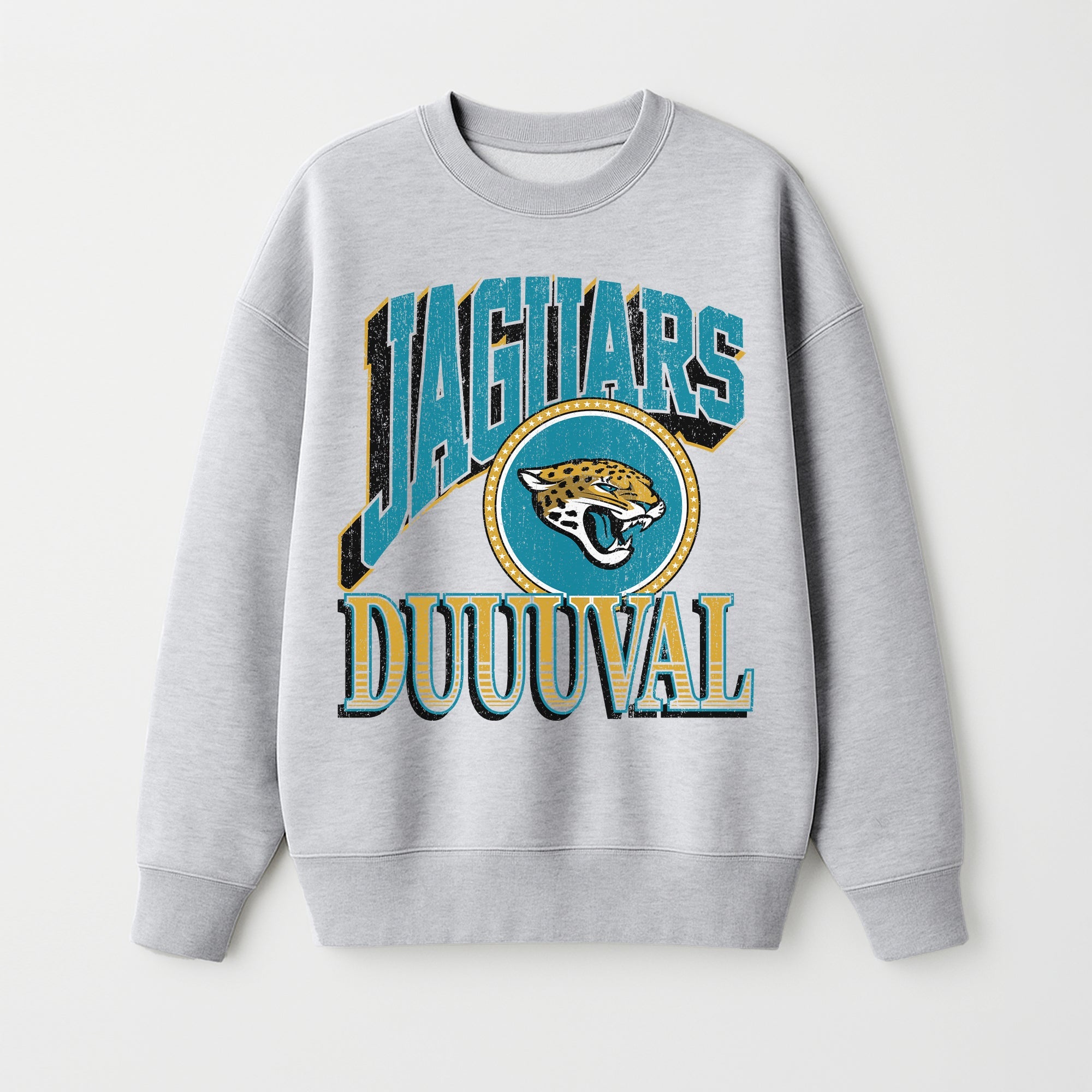 JACKSONVILLE JAGUARS GAME ON PREMIUM FLEECE DROP SHOULDER CREWNECK PULLOVER