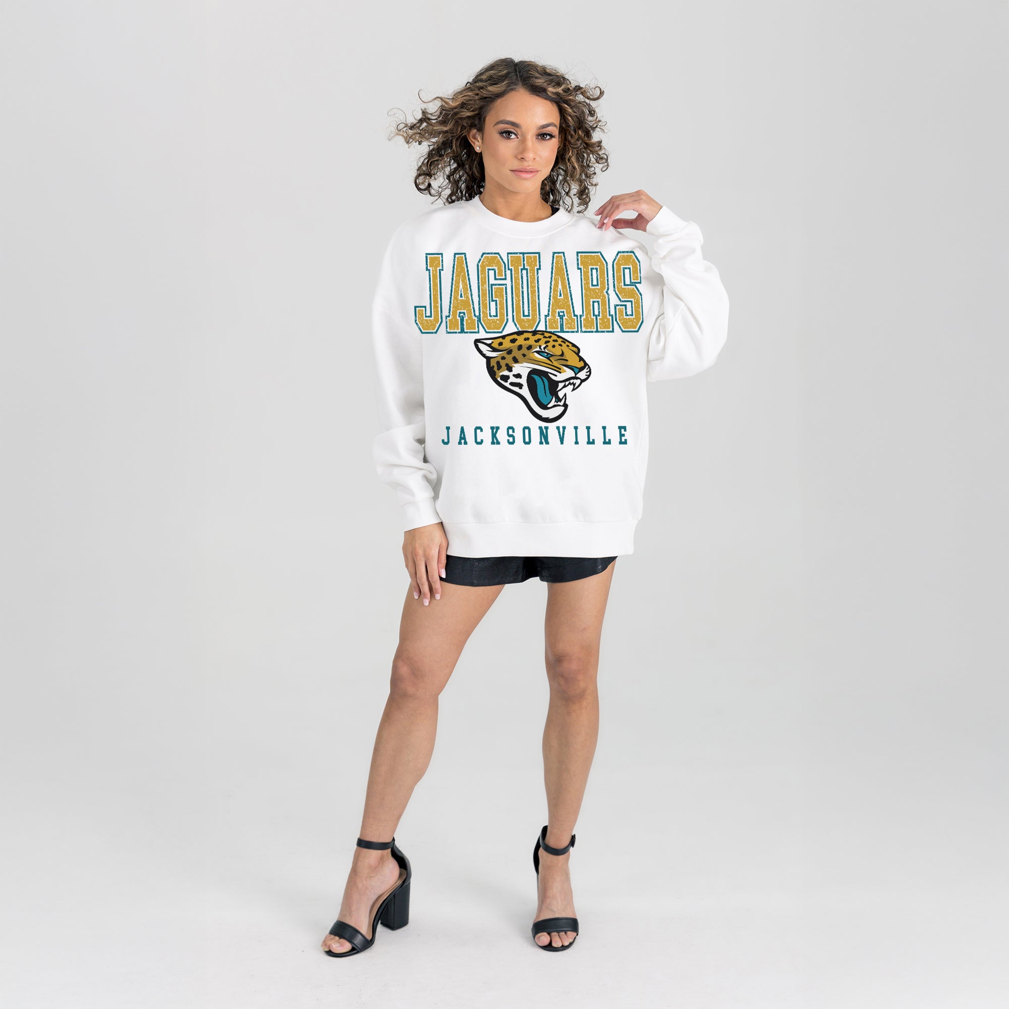 JACKSONVILLE JAGUARS Sunday Drives Fleece Crewneck Pullover