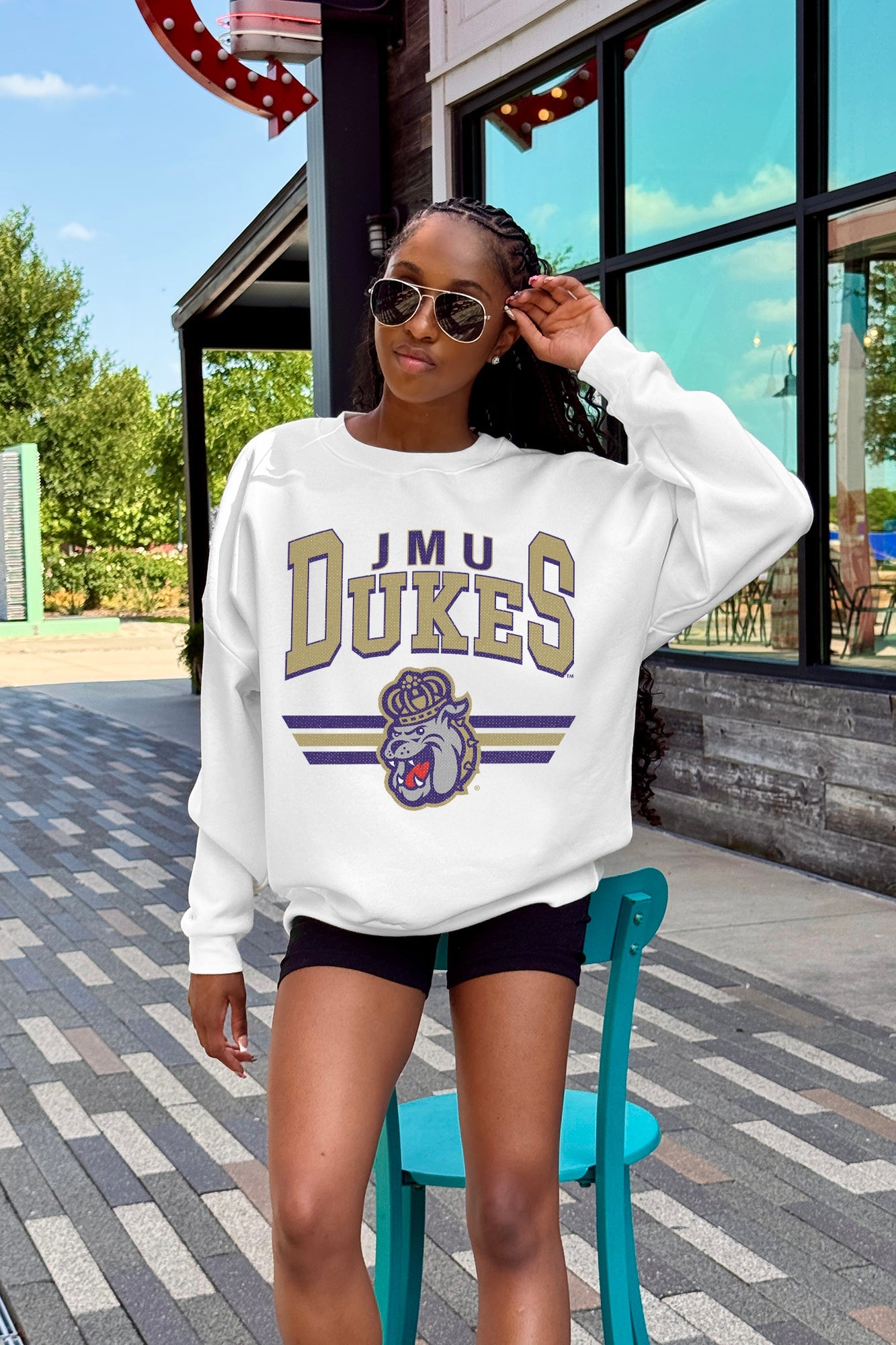 JAMES MADISON DUKES SWIFT STRIKE PREMIUM FLEECE DROP SHOULDER CREWNECK PULLOVER