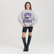 JAMES MADISON DUKES PENNANT PRIDE PREMIUM FLEECE DROP SHOULDER CREWNECK PULLOVER