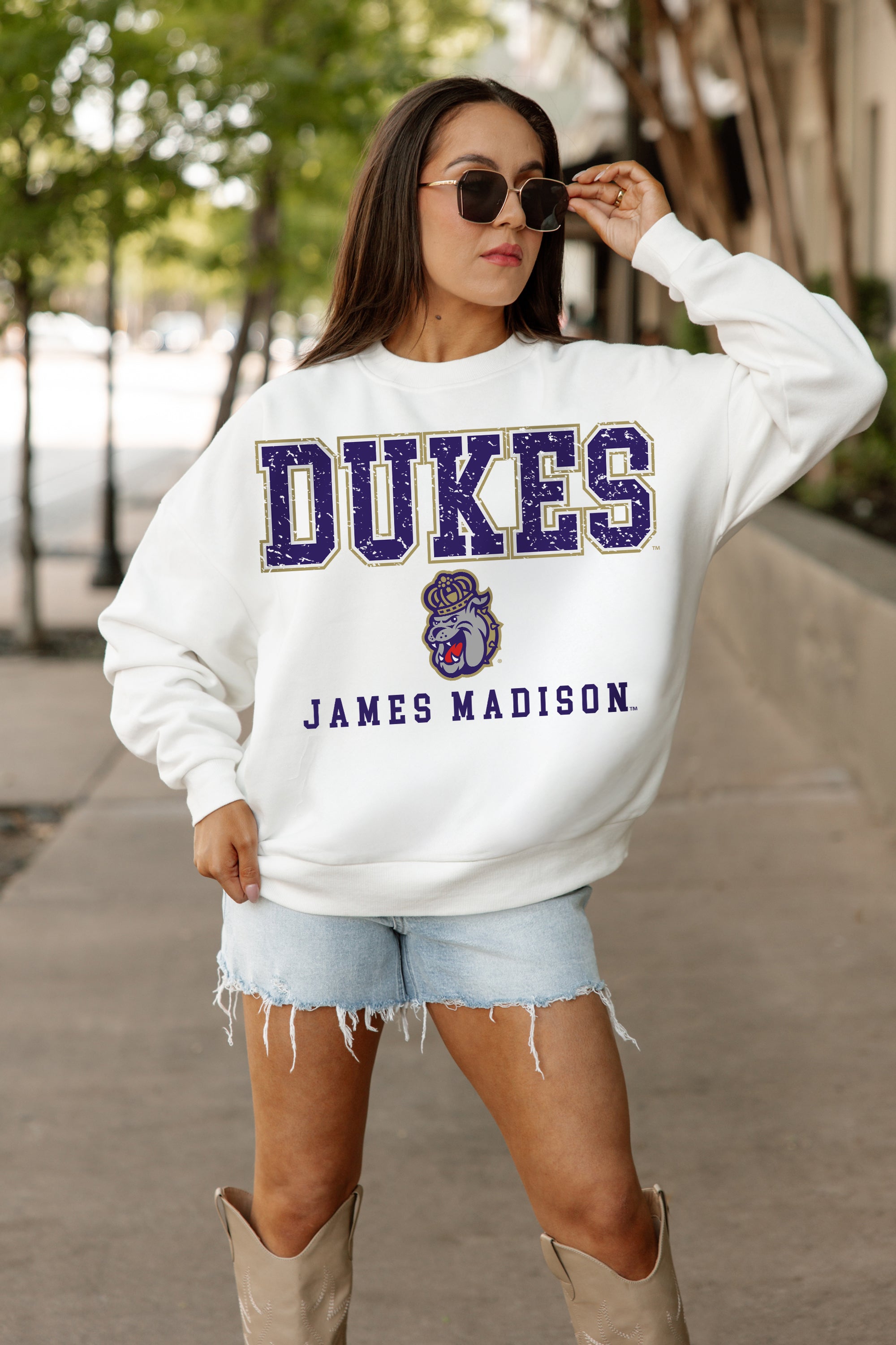 JAMES MADISON DUKES FREESTYLE PREMIUM FLEECE CREWNECK PULLOVER