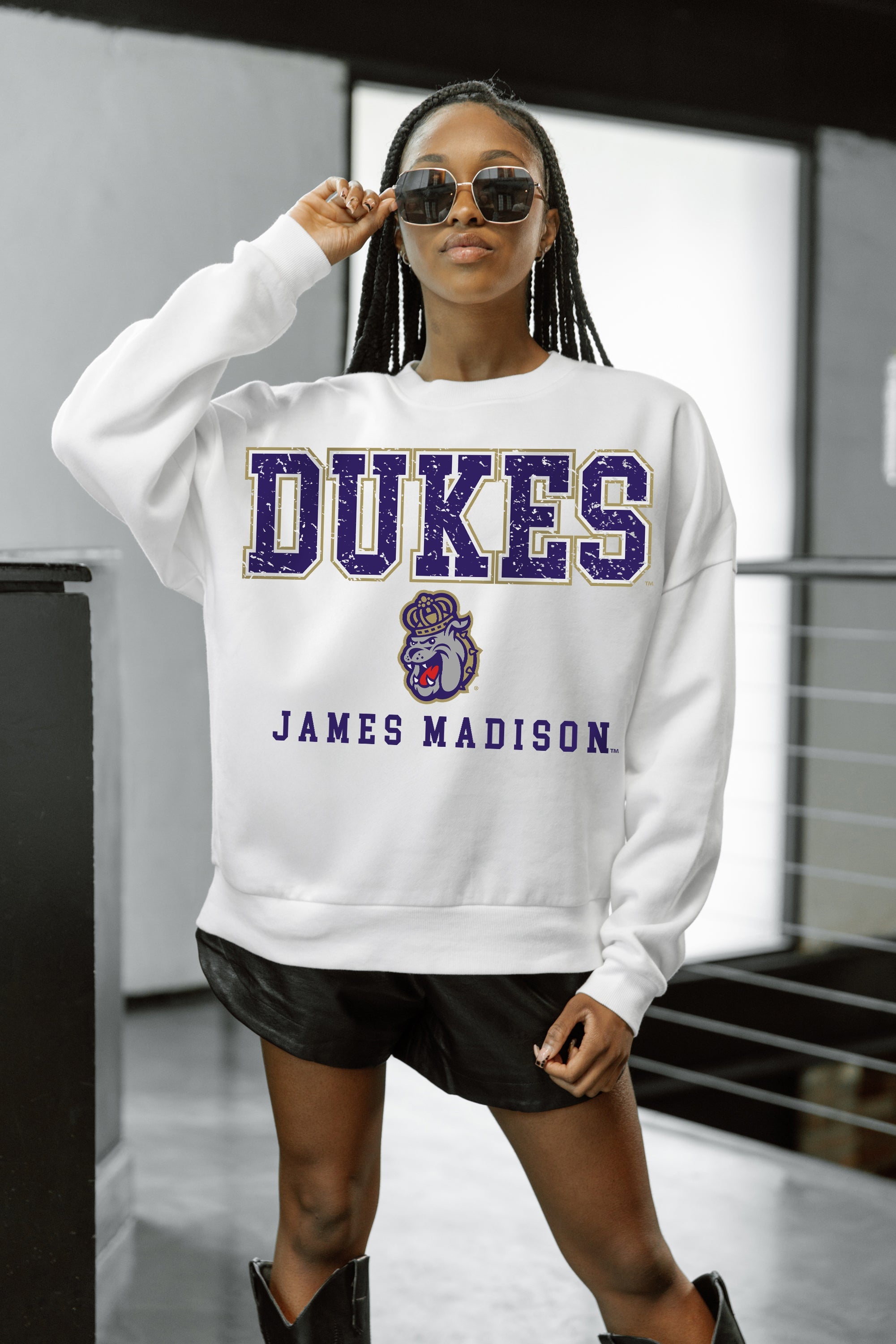 JAMES MADISON DUKES FREESTYLE PREMIUM FLEECE CREWNECK PULLOVER