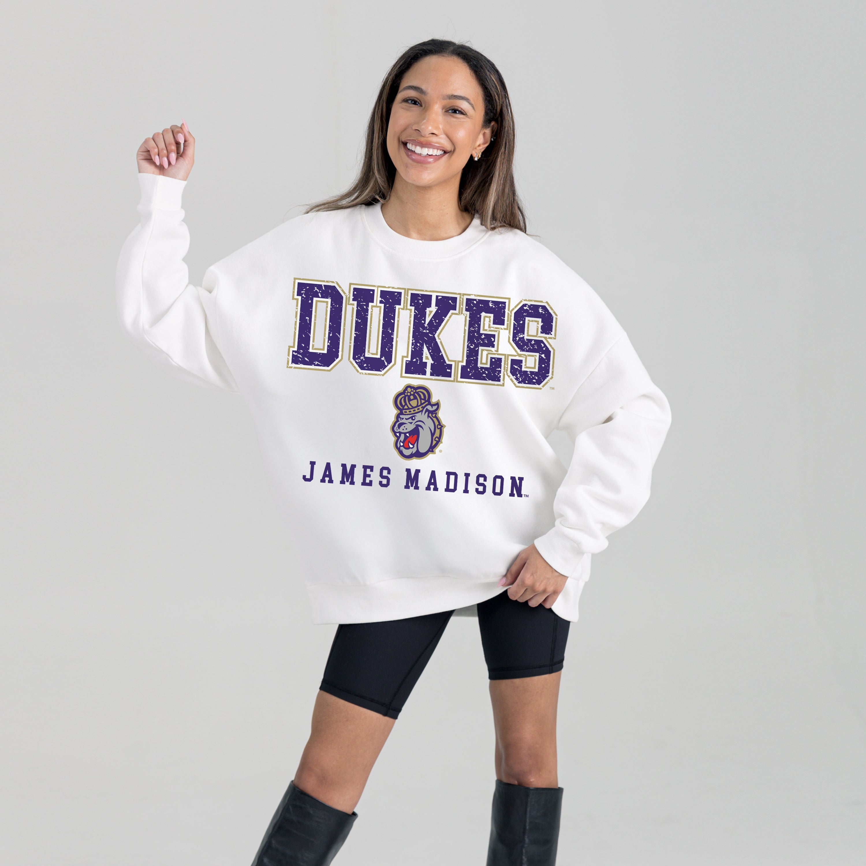 JAMES MADISON DUKES FREESTYLE PREMIUM FLEECE CREWNECK PULLOVER