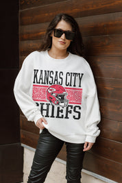 KANSAS CITY CHIEFS FAIR CATCH PREMIUM FLEECE DROP SHOULDER CREWNECK PULLOVER