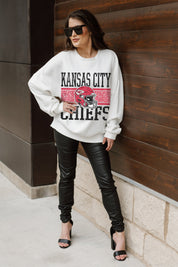 KANSAS CITY CHIEFS FAIR CATCH PREMIUM FLEECE DROP SHOULDER CREWNECK PULLOVER