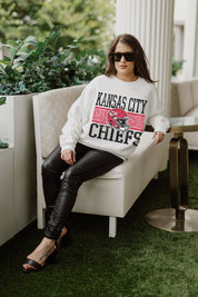 KANSAS CITY CHIEFS FAIR CATCH PREMIUM FLEECE DROP SHOULDER CREWNECK PULLOVER