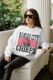 KANSAS CITY CHIEFS FAIR CATCH PREMIUM FLEECE DROP SHOULDER CREWNECK PULLOVER