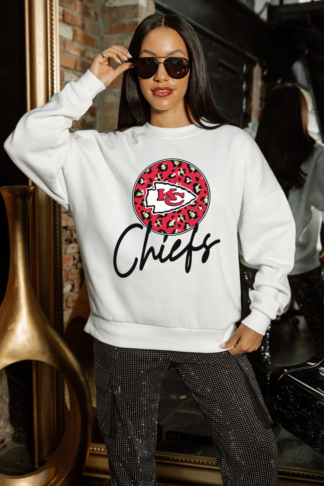 KANSAS CITY CHIEFS WILD BREAKTHROUGH PREMIUM FLEECE CREWNECK PULLOVER