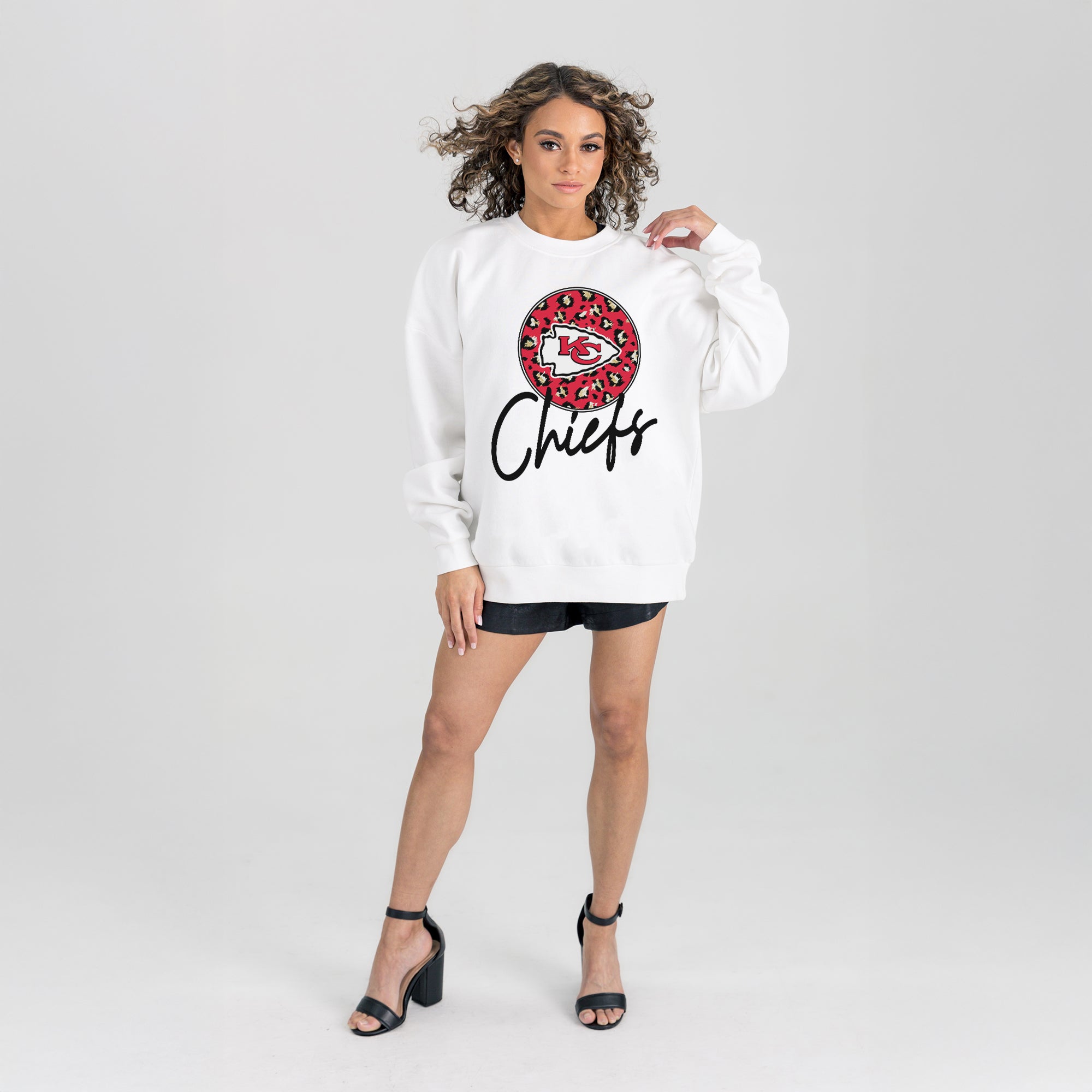 KANSAS CITY CHIEFS WILD BREAKTHROUGH PREMIUM FLEECE CREWNECK PULLOVER