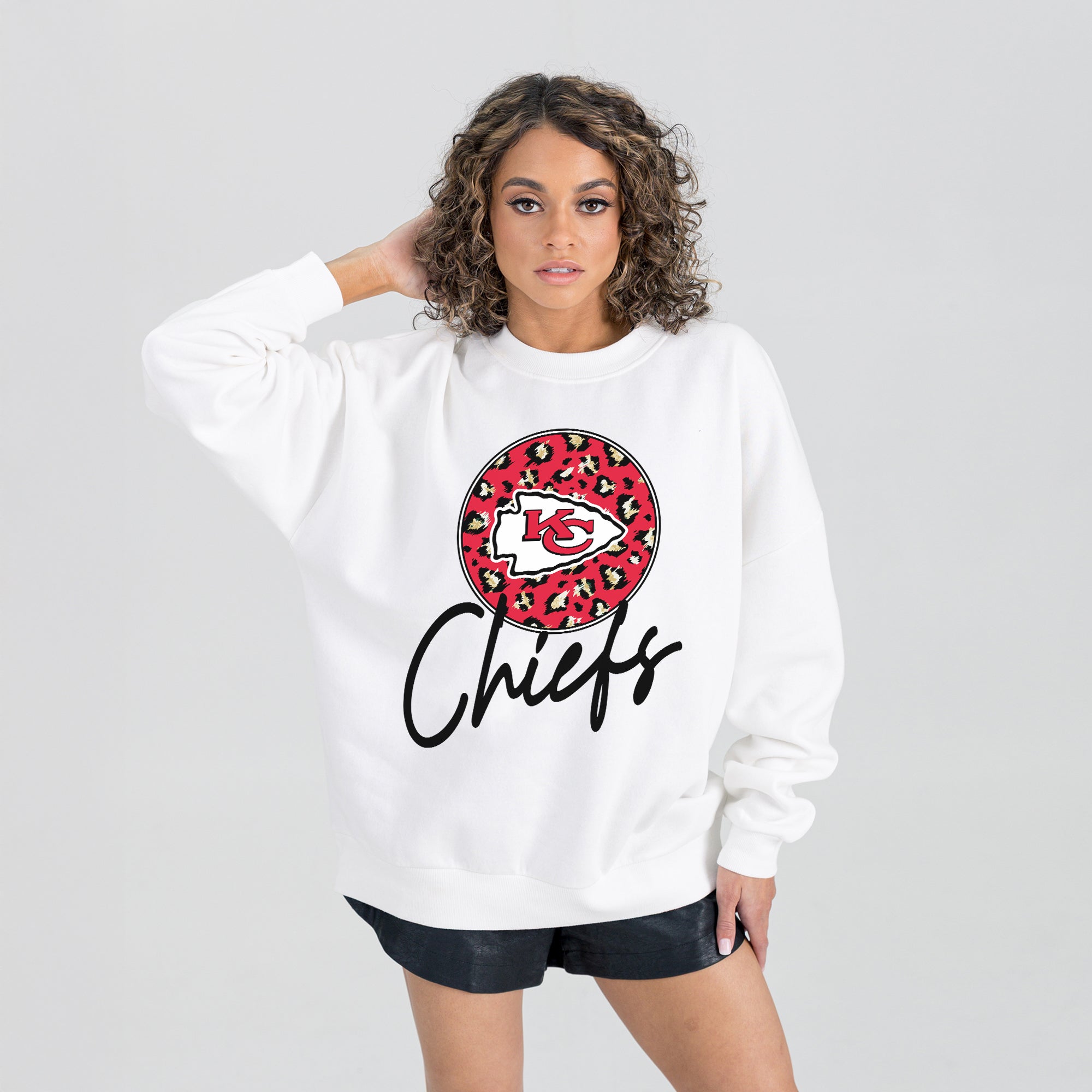 KANSAS CITY CHIEFS WILD BREAKTHROUGH PREMIUM FLEECE CREWNECK PULLOVER