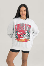 KANSAS CITY CHIEFS HERITAGE PREMIUM FLEECE DROP SHOULDER CREWNECK PULLOVER