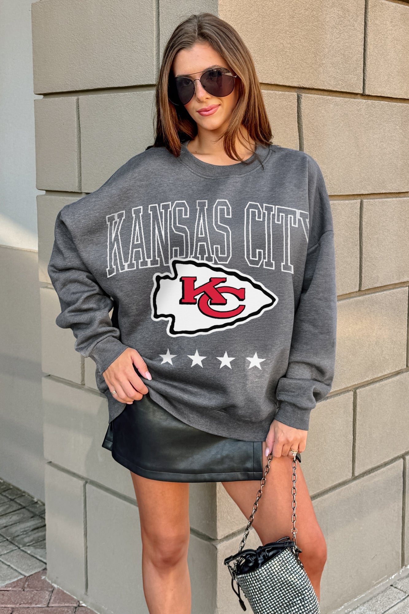 KANSAS CITY CHIEFS RISING STAR PREMIUM FLEECE CREWNECK PULLOVER