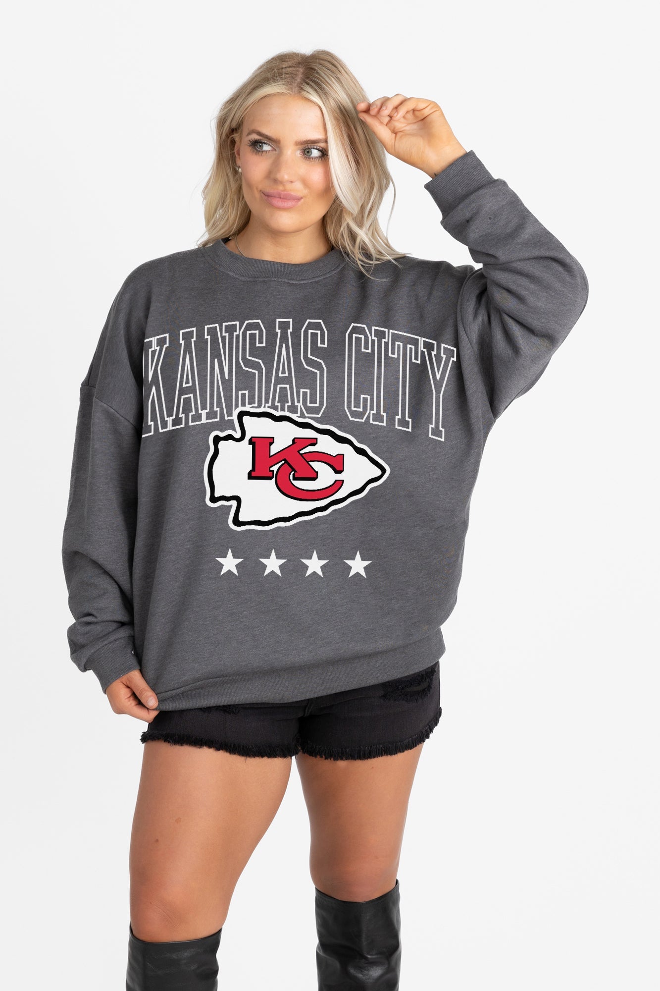 KANSAS CITY CHIEFS RISING STAR PREMIUM FLEECE CREWNECK PULLOVER