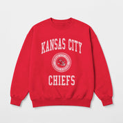 KANSAS CITY CHIEFS PRIME PLAY PREMIUM FLEECE DROP SHOULDER CREWNECK PULLOVER