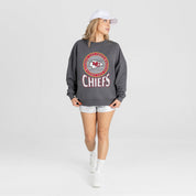 KANSAS CITY CHIEFS SATURDAY SEAL PREMIUM FLEECE DROP SHOULDER CREWNECK PULLOVER