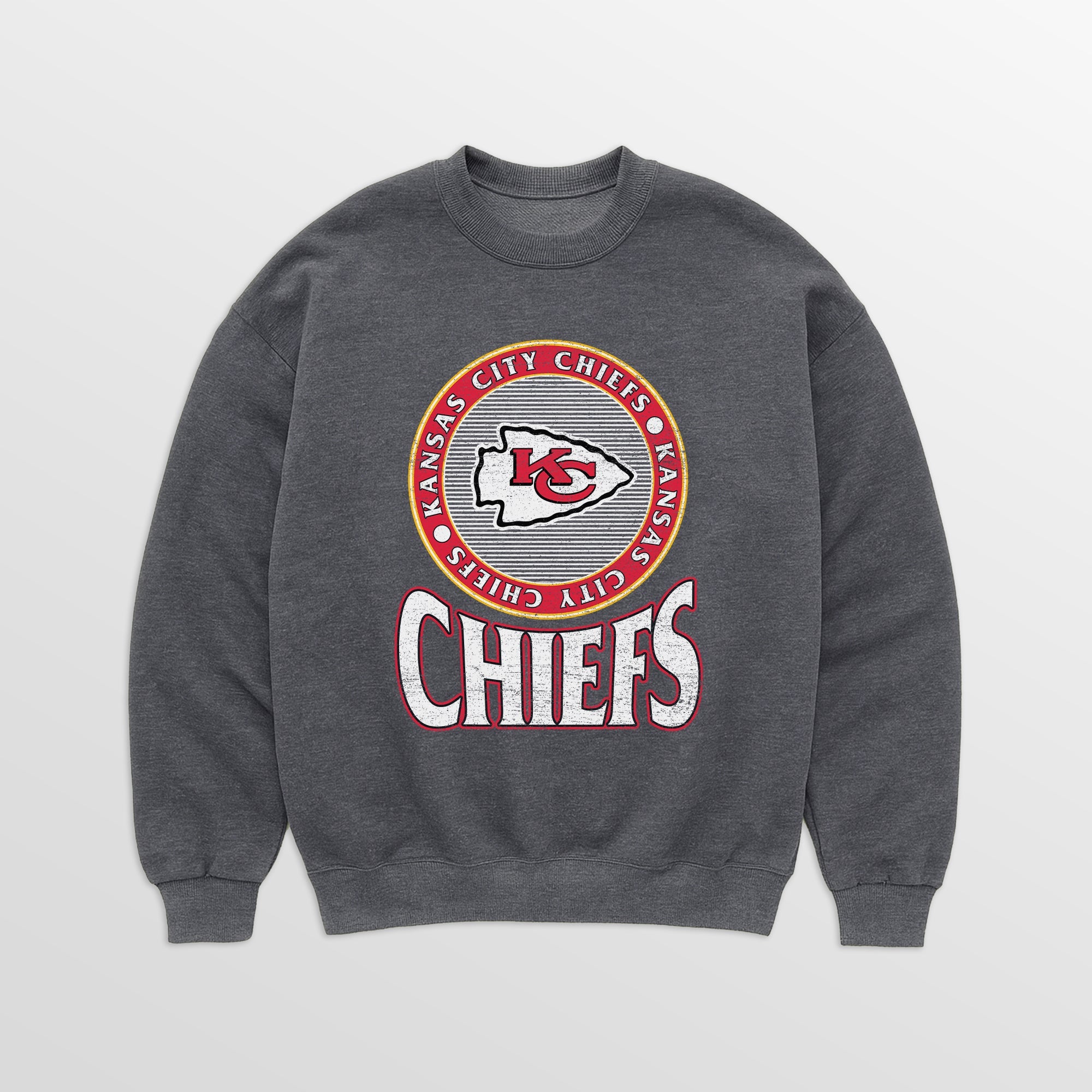 KANSAS CITY CHIEFS SATURDAY SEAL PREMIUM FLEECE DROP SHOULDER CREWNECK PULLOVER