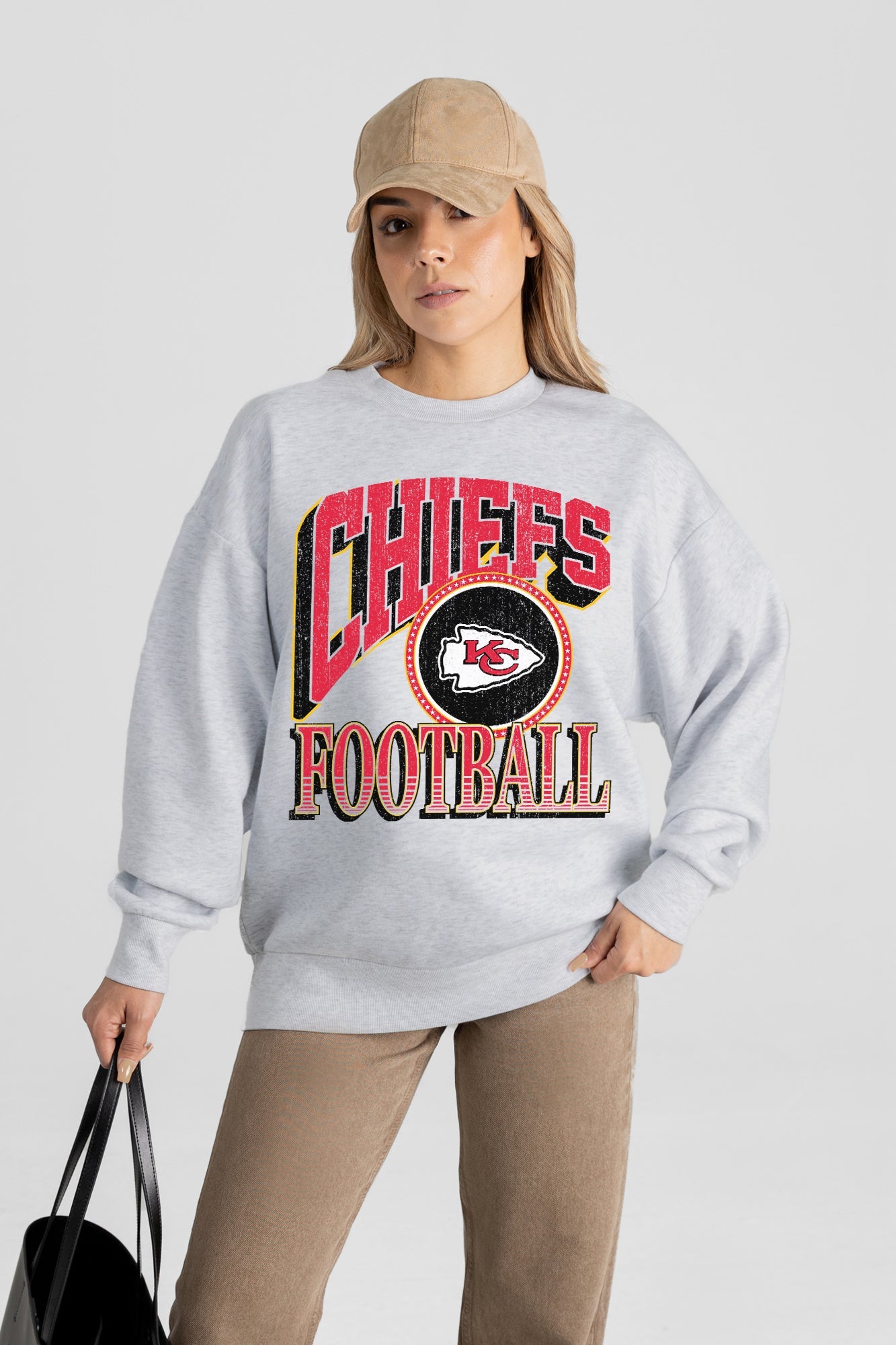KANSAS CITY CHIEFS GAME ON PREMIUM FLEECE DROP SHOULDER CREWNECK PULLOVER