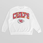 KANSAS CITY CHIEFS SWEET PLAY PREMIUM FLEECE DROP SHOULDER CREWNECK PULLOVER