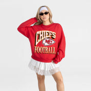 KANSAS CITY CHIEFS MAIN CHARACTER PREMIUM FLEECE DROP SHOULDER CREWNECK PULLOVER