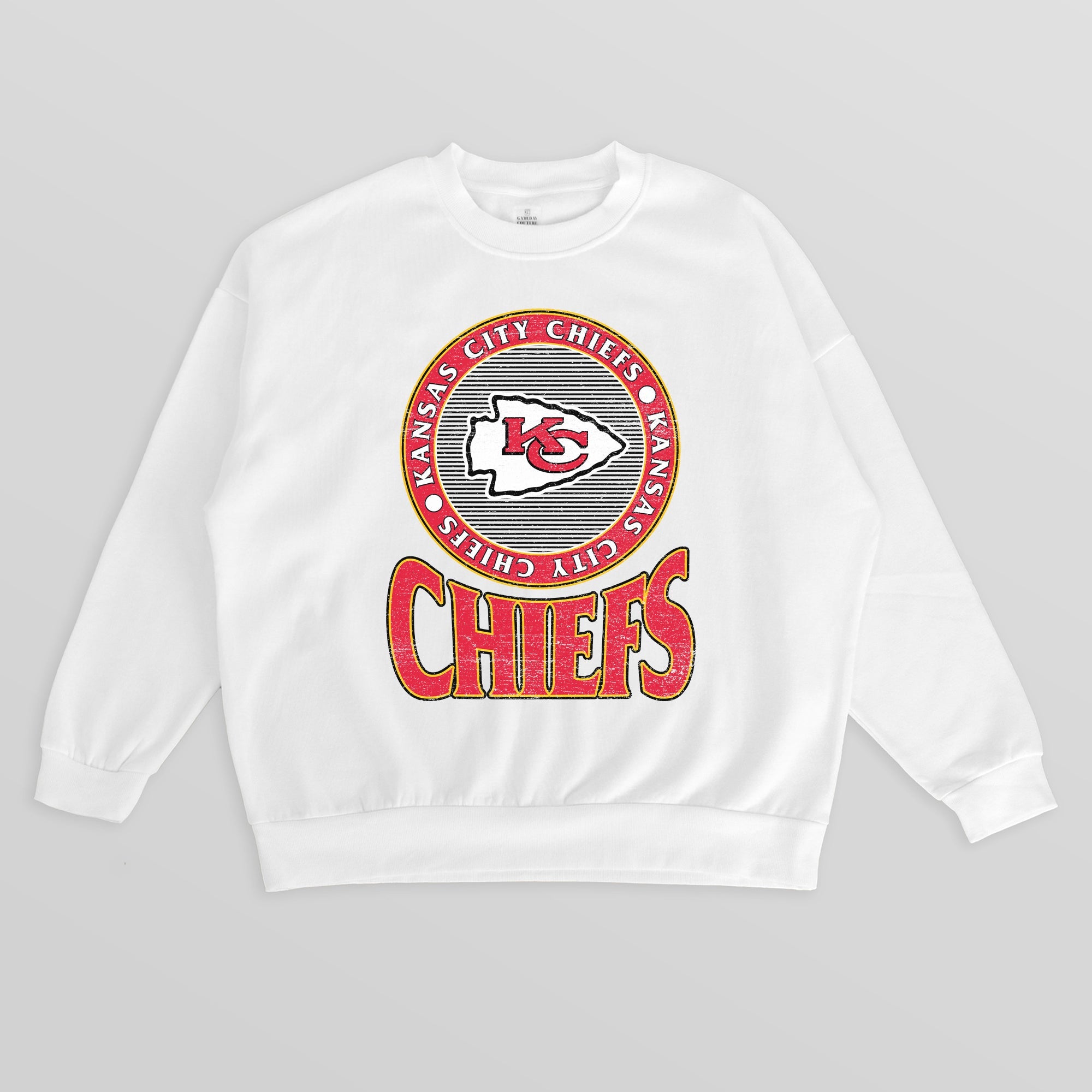 KANSAS CITY CHIEFS ENDZONE PREMIUM FLEECE DROP SHOULDER CREWNECK PULLOVER