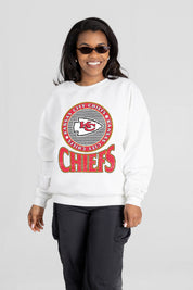 KANSAS CITY CHIEFS ENDZONE PREMIUM FLEECE DROP SHOULDER CREWNECK PULLOVER