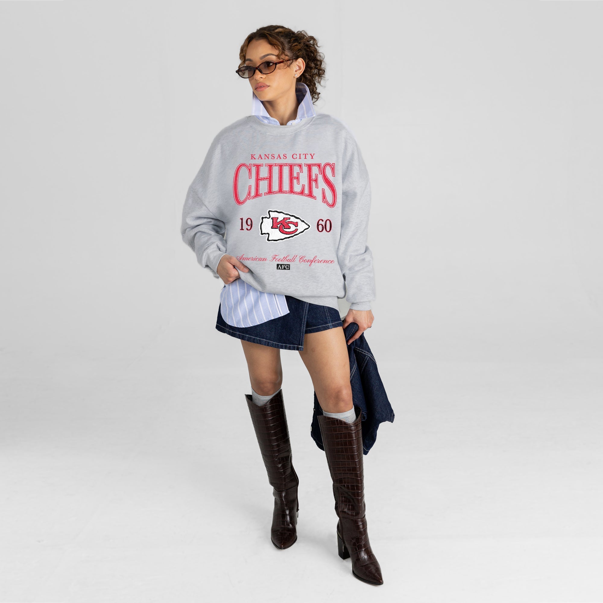 KANSAS CITY CHIEFS INSTANT CLASSIC PREMIUM FLEECE DROP SHOULDER CREWNECK PULLOVER
