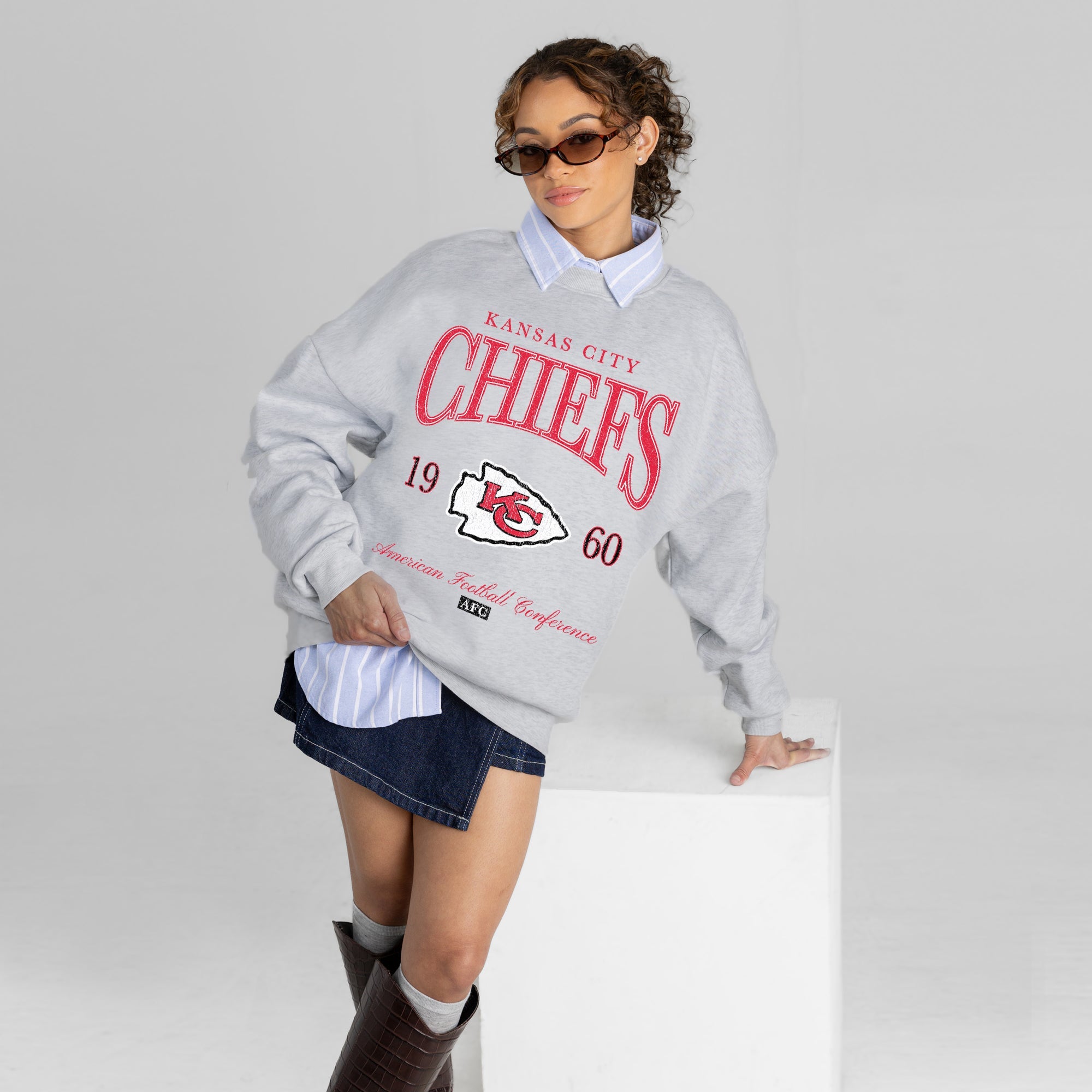 KANSAS CITY CHIEFS INSTANT CLASSIC PREMIUM FLEECE DROP SHOULDER CREWNECK PULLOVER