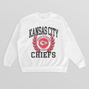 KANSAS CITY CHIEFS GOLD STANDARD PREMIUM FLEECE DROP SHOULDER CREWNECK PULLOVER