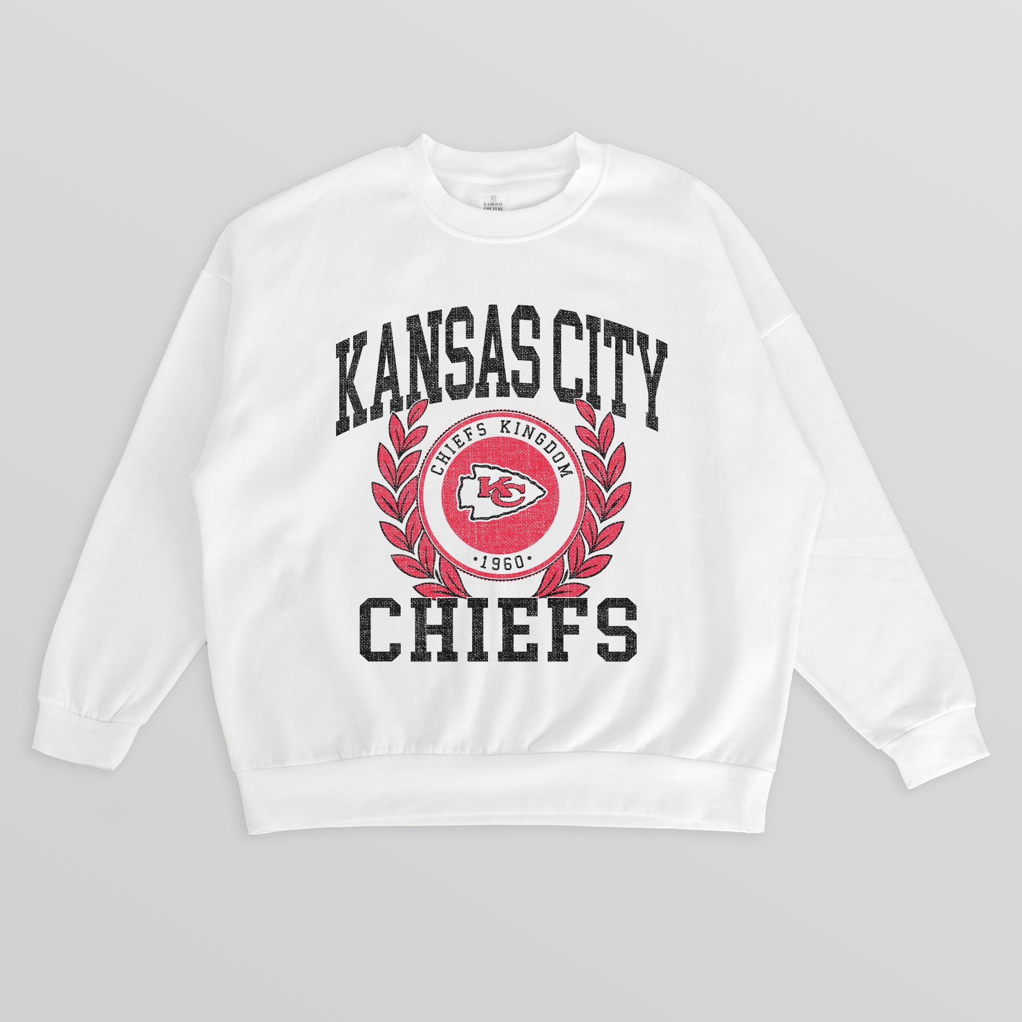 KANSAS CITY CHIEFS GOLD STANDARD PREMIUM FLEECE DROP SHOULDER CREWNECK PULLOVER