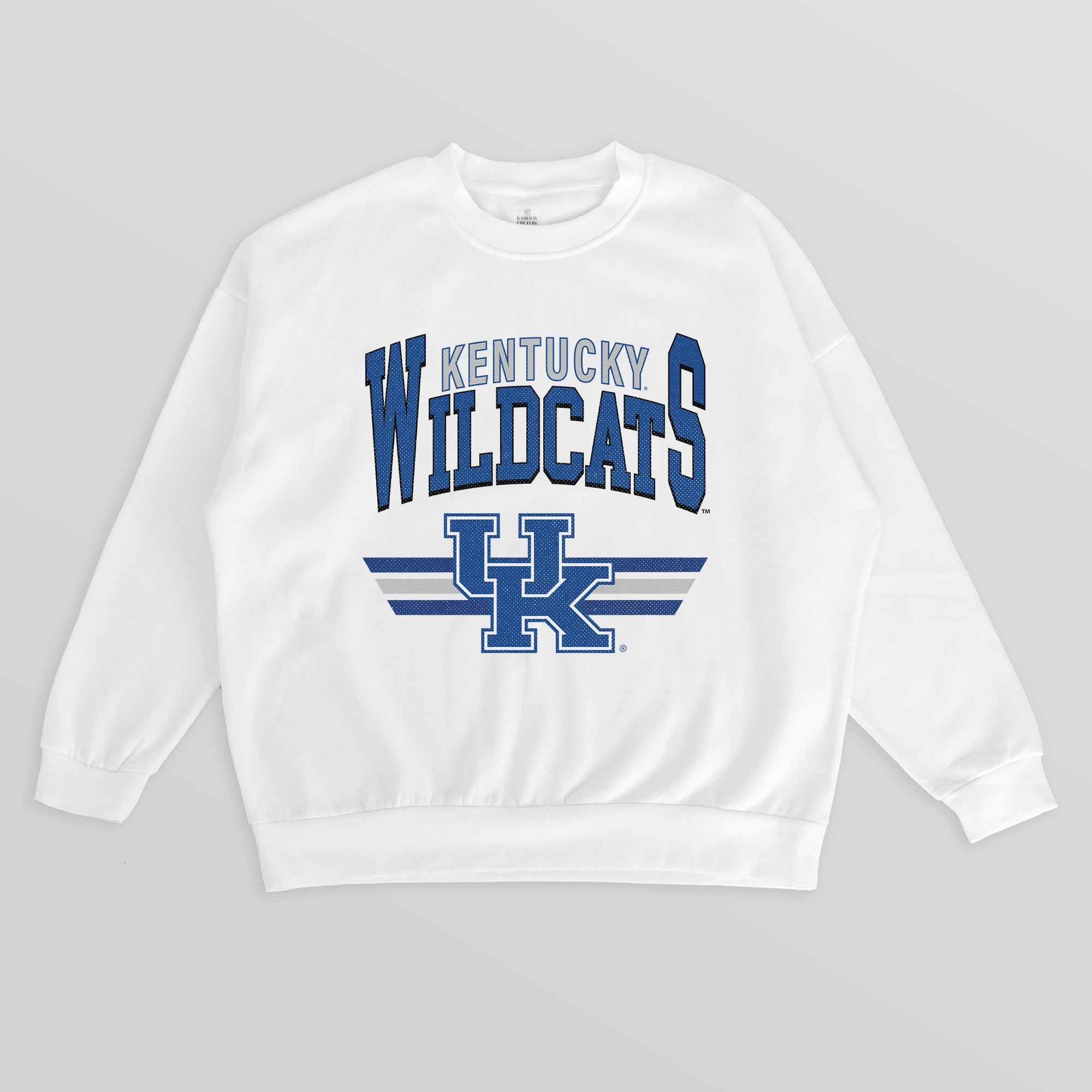 KENTUCKY WILDCATS SWIFT STRIKE PREMIUM FLEECE DROP SHOULDER CREWNECK PULLOVER
