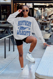 KENTUCKY WILDCATS PENNANT PRIDE PREMIUM FLEECE DROP SHOULDER CREWNECK PULLOVER