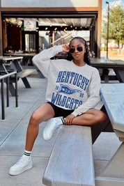 KENTUCKY WILDCATS PENNANT PRIDE PREMIUM FLEECE DROP SHOULDER CREWNECK PULLOVER