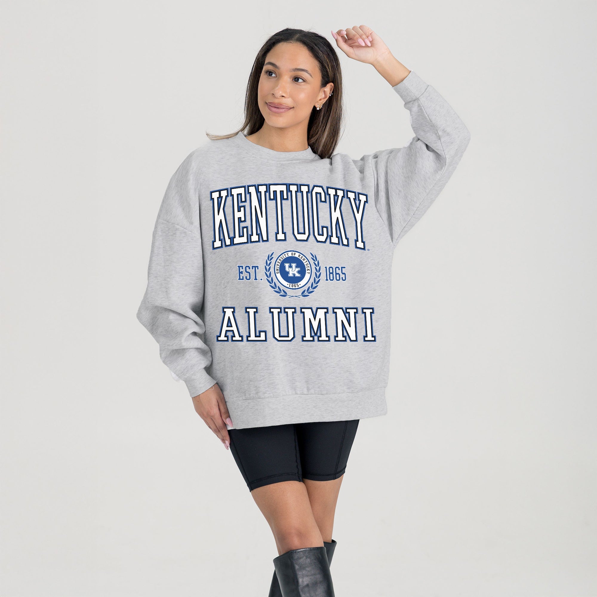 KENTUCKY WILDCATS DEGREE UNLOCKED PREMIUM DROP SHOULDER FLEECE CREWNECK PULLOVER