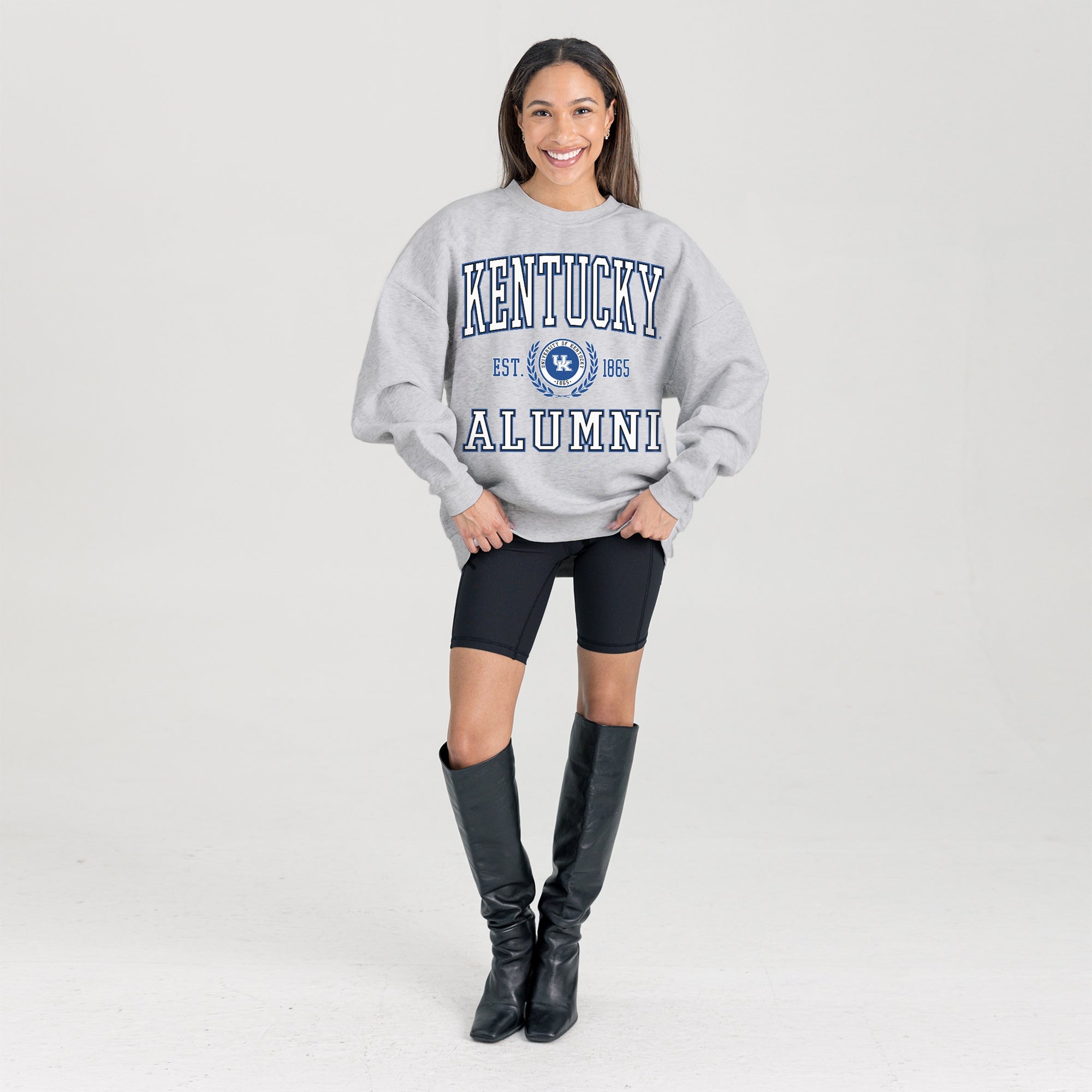 KENTUCKY WILDCATS DEGREE UNLOCKED PREMIUM DROP SHOULDER FLEECE CREWNECK PULLOVER