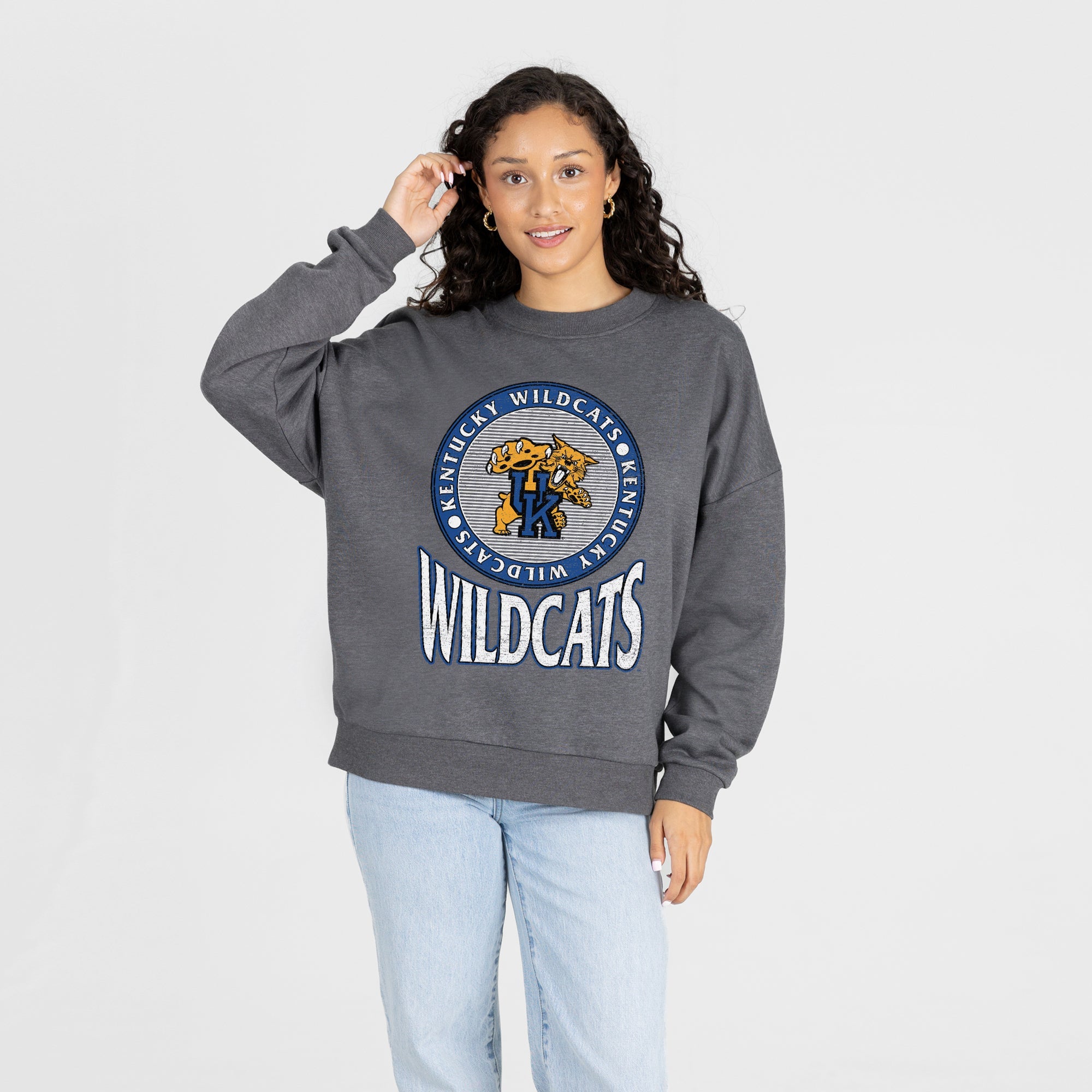 KENTUCKY WILDCATS SATURDAY SEAL PREMIUM FLEECE DROP SHOULDER CREWNECK PULLOVER