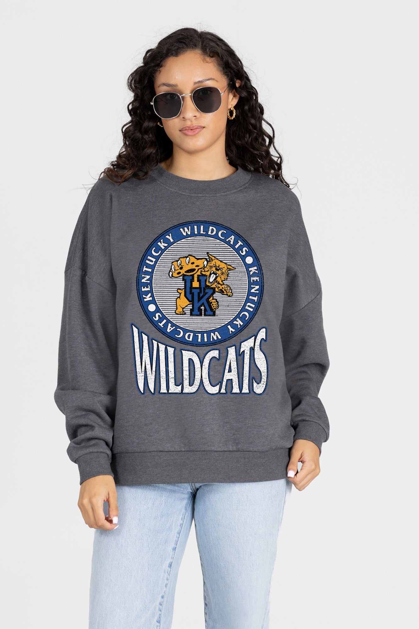 KENTUCKY WILDCATS SATURDAY SEAL PREMIUM FLEECE DROP SHOULDER CREWNECK PULLOVER