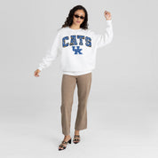 KENTUCKY WILDCATS SWEET PLAY PREMIUM FLEECE DROP SHOULDER CREWNECK PULLOVER