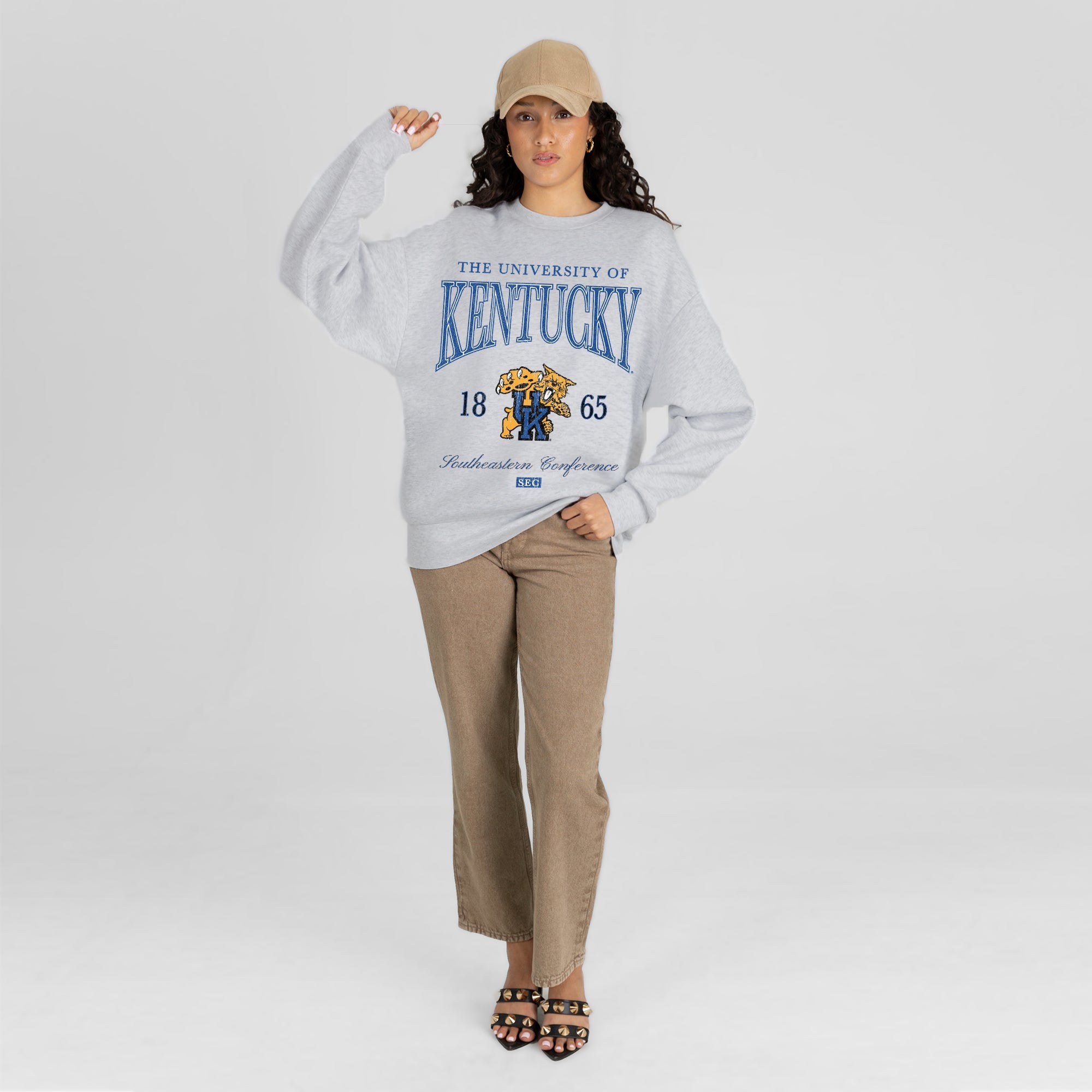 KENTUCKY WILDCATS INSTANT CLASSIC PREMIUM FLEECE DROP SHOULDER CREWNECK PULLOVER