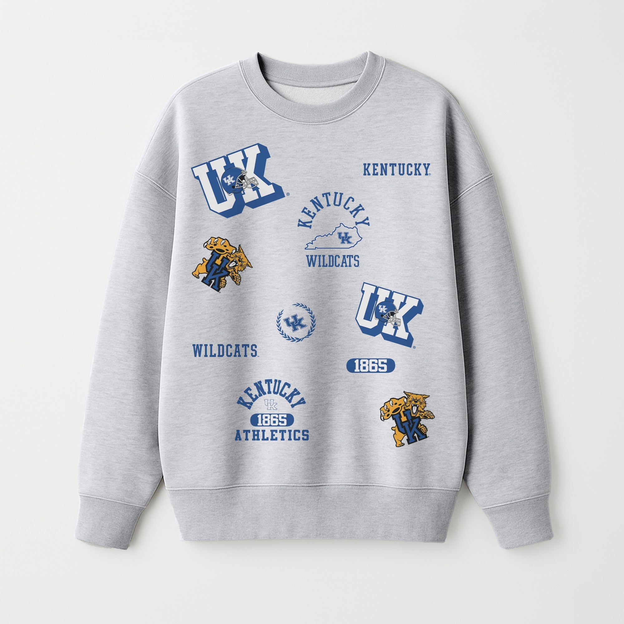 KENTUCKY WILDCATS ALL IN REPEAT PREMIUM FLEECE DROP SHOULDER CREWNECK PULLOVER