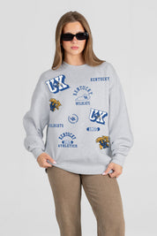 KENTUCKY WILDCATS ALL IN REPEAT PREMIUM FLEECE DROP SHOULDER CREWNECK PULLOVER