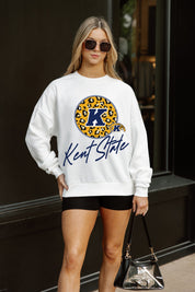 KENT STATE GOLDEN FLASHES WILD BREAKTHROUGH PREMIUM FLEECE CREWNECK PULLOVER
