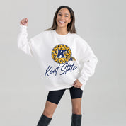 KENT STATE GOLDEN FLASHES WILD BREAKTHROUGH PREMIUM FLEECE CREWNECK PULLOVER