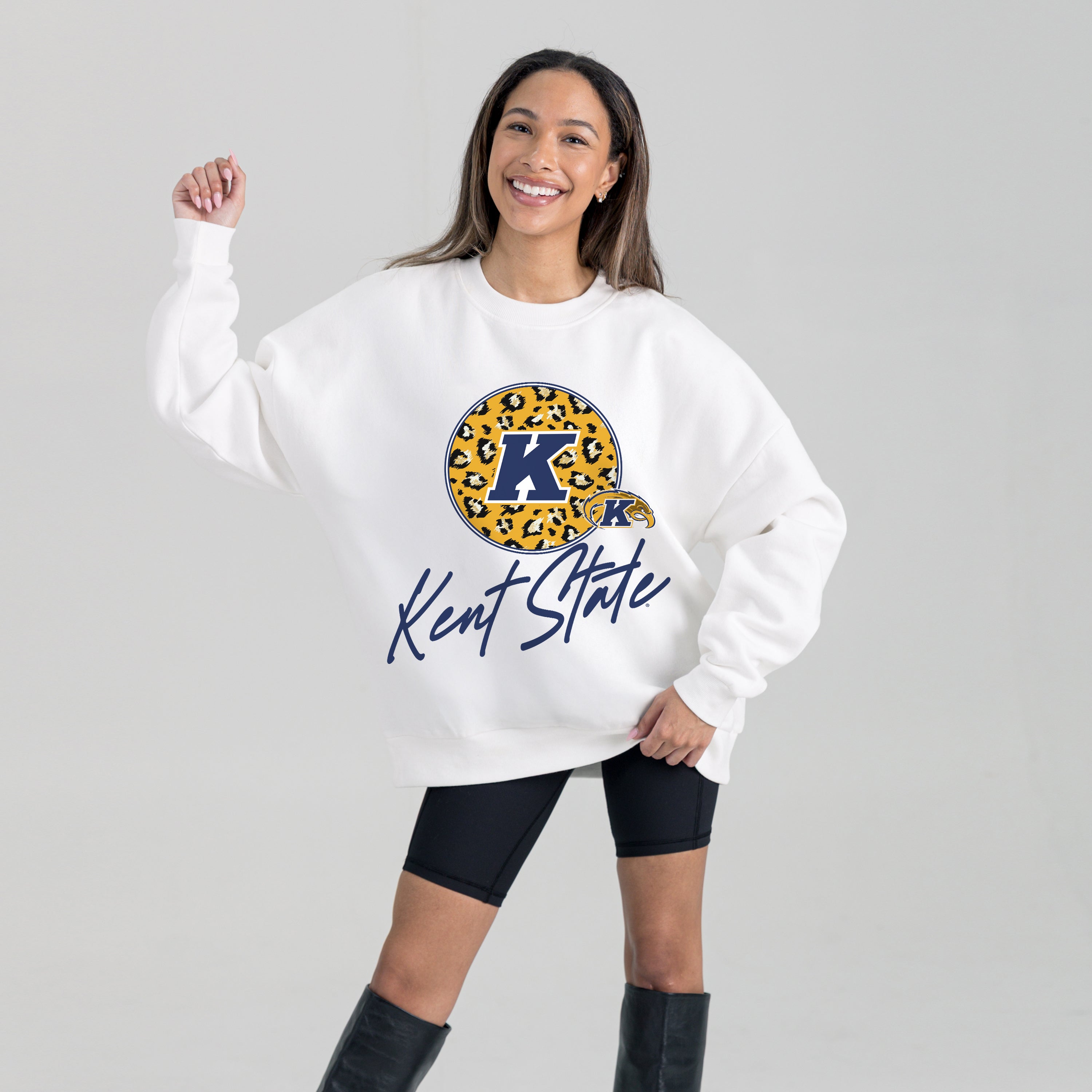 KENT STATE GOLDEN FLASHES WILD BREAKTHROUGH PREMIUM FLEECE CREWNECK PULLOVER