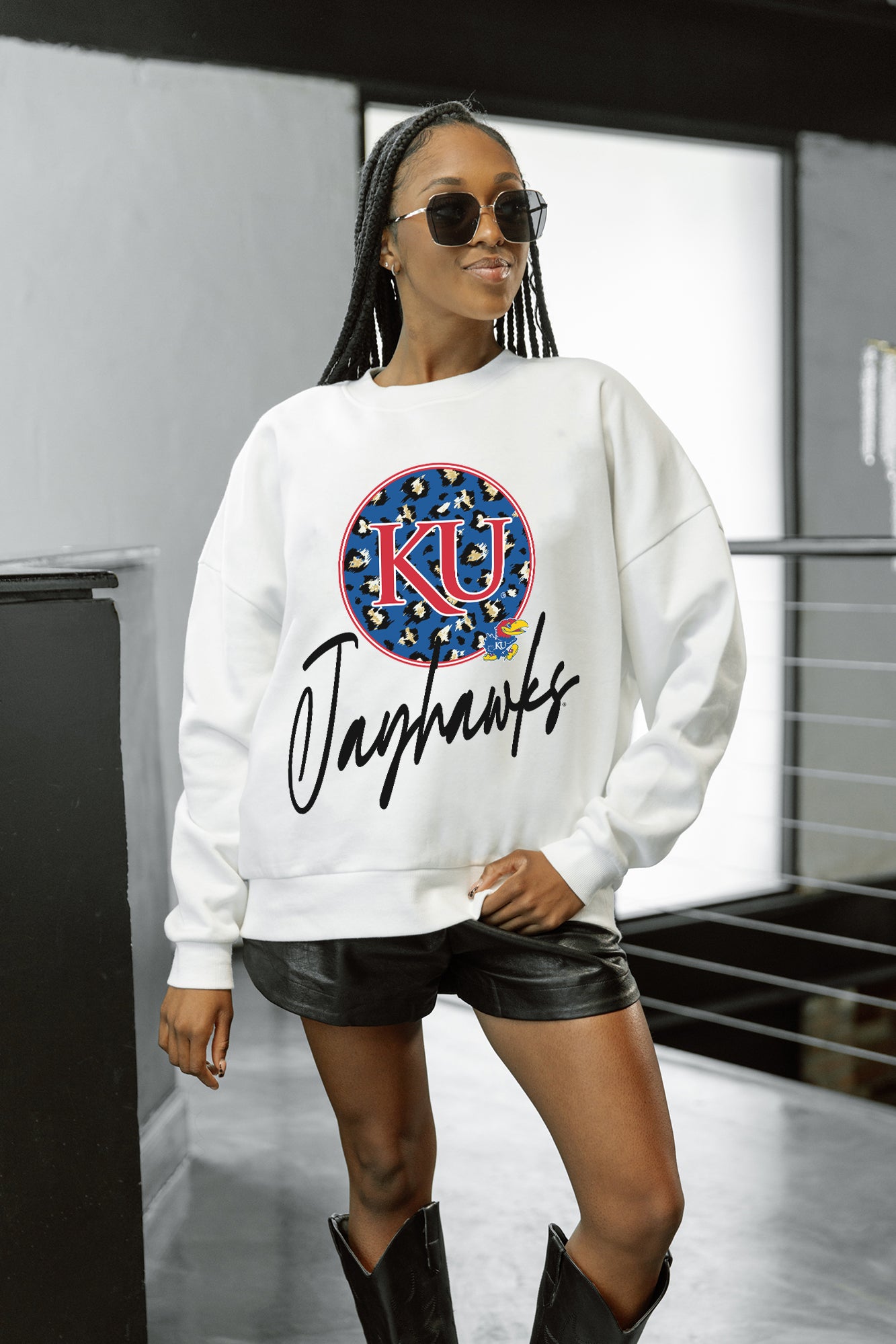 KANSAS JAYHAWKS WILD BREAKTHROUGH PREMIUM FLEECE CREWNECK PULLOVER