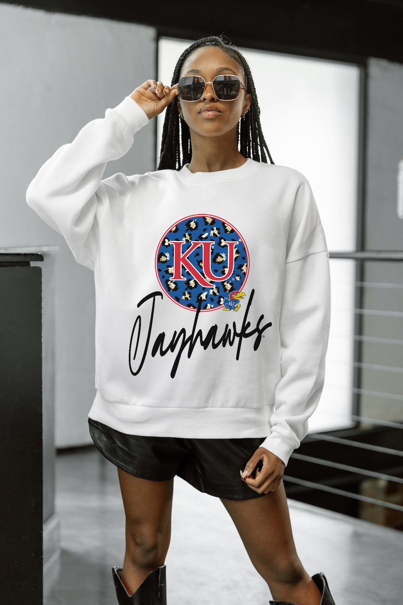 KANSAS JAYHAWKS WILD BREAKTHROUGH PREMIUM FLEECE CREWNECK PULLOVER