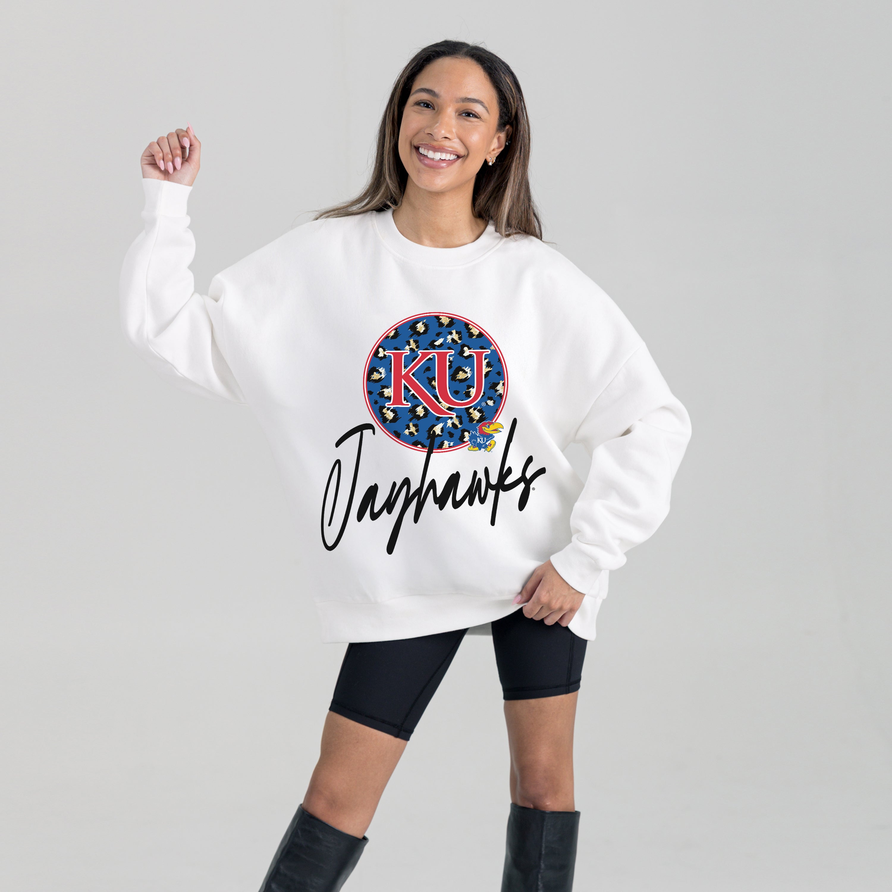KANSAS JAYHAWKS WILD BREAKTHROUGH PREMIUM FLEECE CREWNECK PULLOVER